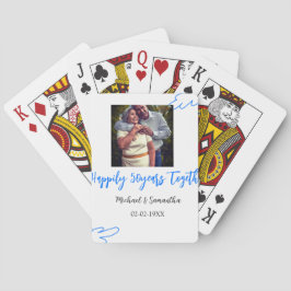 50-jähriges Jubiläum mit Namen für blaues Foto Spielkarten