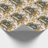 50-jähriges Jubiläum von White and Gold Floral Geschenkpapier (Ecke)