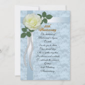 50-jähriges Party für Eltern blauer Spitze, Rose Einladung (Vorderseite)