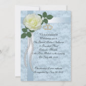 50-jähriges Party für Eltern blauer Spitze, Rose Einladung (Rückseite)