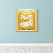 50. Jubiläum 16x16 Personalisiertes Foto Leinwanddruck (Insitu (Holzboden))