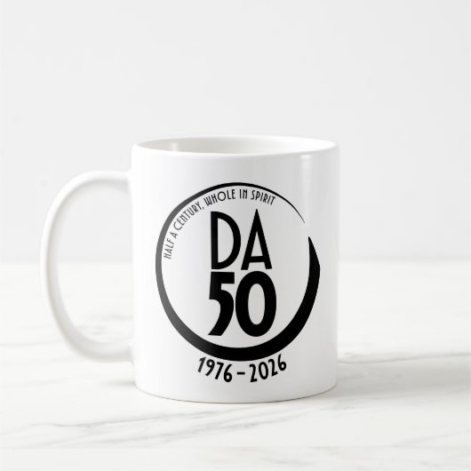 50. Jubiläum 1976-2026 Tasse in Schwarz (Links)