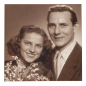 50. Jubiläum 4 Foto Black & Gold Personalisiert Würfel (Rechts)