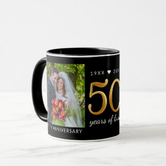 50. Jubiläum 50 Jahre Liebe Damals und Heute Foto Tasse