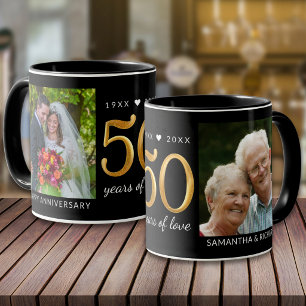 50. Jubiläum 50 Jahre Liebe Damals und Heute Foto Tasse