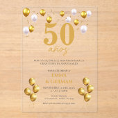 50. Jubiläum Akryllische Einladung in Spanisch (Vorderseite)
