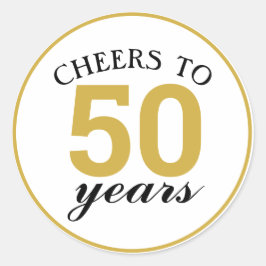 50. Jubiläum bejubelt bis 50 Jahre Gold Runder Aufkleber