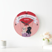 50. Jubiläum Black & Yellow Labradors Große Wanduhr (Zuhause)