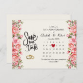 50. Jubiläum Blumenkalender Datum Ankündigungspostkarte (Vorne/Hinten)