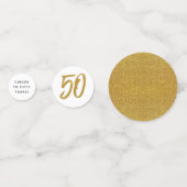 50. Jubiläum Brauch aus Weiß und Gold Konfetti (Vorderseiten)