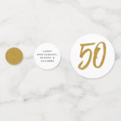 50. Jubiläum Brauch aus Weiß und Gold Konfetti (Rückseiten)