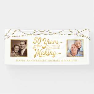 50. Jubiläum Dann & Jetzt Fotos 50 JAHRE Gold Banner