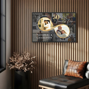 50. Jubiläum dann jetzt Unendlichkeit FotoCollage Leinwanddruck