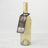 50. Jubiläum Dann und Jetzt Fotos Black & Gold Flaschenanhänger (Angewinkelt)