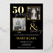 50. Jubiläum der goldenen Hochzeit Folieneinladung (Vorderseite)