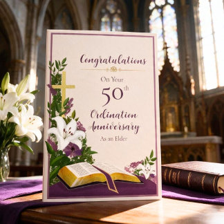 50. Jubiläum der Ordination Glückwünsche Karte