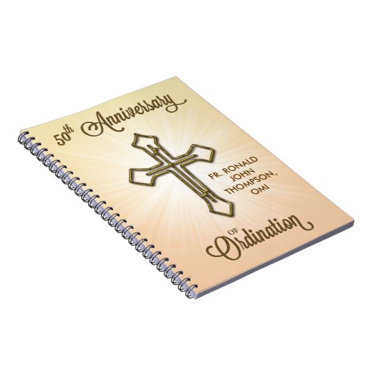 50. Jubiläum der Ordination, Gold Cross auf Star Notizblock (Rechte Seite)