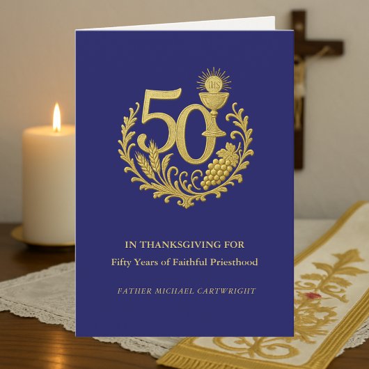 50. Jubiläum der Priesterordination Gold Karte