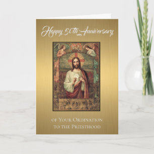 50. Jubiläum der Priesterweihe Jesus Eucharistie Feiertagskarte
