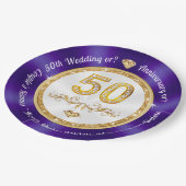 50. Jubiläum Dessert-Teller oder Dinner 20 cm, Pappteller (Schrägansicht)