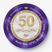 50. Jubiläum Dessert-Teller oder Dinner 20 cm, Pappteller (Vorderseite)