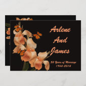 50. Jubiläum Dinner Einladung auf schwarz (Vorne/Hinten)