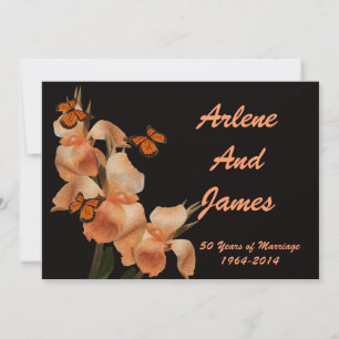 50. Jubiläum Dinner Einladung auf schwarz