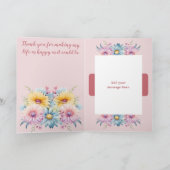 50. Jubiläum Ehefrau gerbera floralrosa Karte (Innenseite)