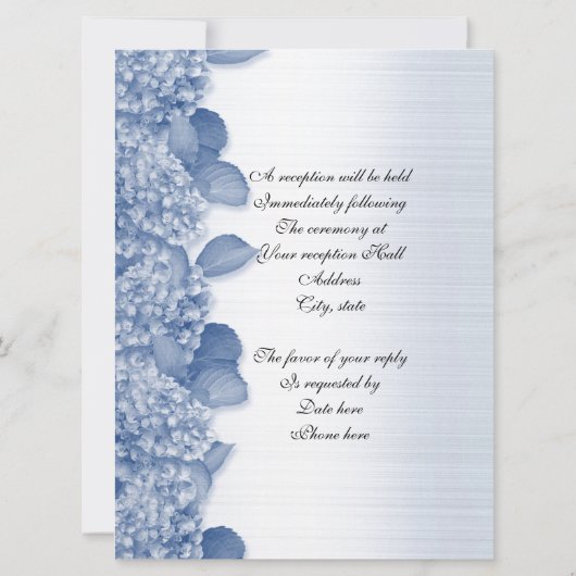 50. Jubiläum Einladung blauer Hydrangea (Rückseite)