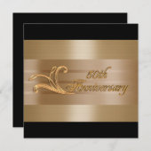 50. Jubiläum Einladung Gold schwarz (Vorne/Hinten)