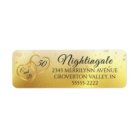 50. Jubiläum Elegant Hearts Monogram Gold (Vorne)