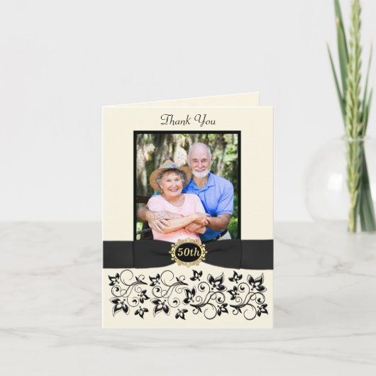 50. Jubiläum Elfenbeinblüte Dankeschön-Karte Dankeskarte (Vorderseite)