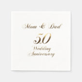 50. Jubiläum Eltern Goldene Hochzeit Serviette (Vorderseite)