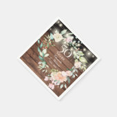 50. Jubiläum florale String Lights Rustikales Holz Serviette (Ecke)