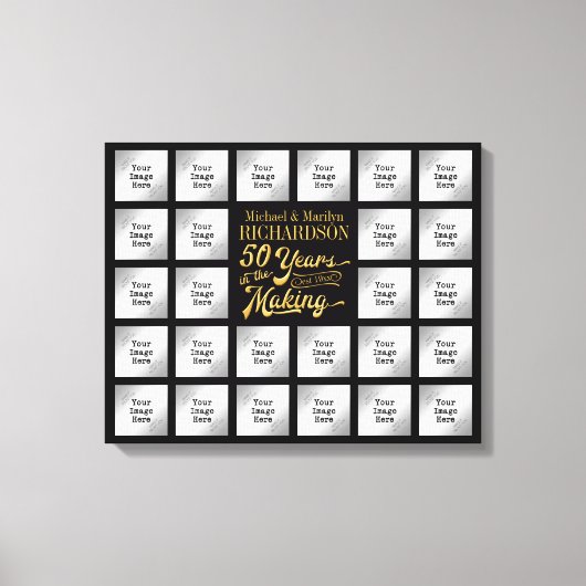 50 Jubiläum Foto Collage JAHRE IM MAKING Leinwanddruck (Vorderseite)