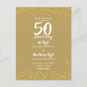 50. Jubiläum Frau Richterin Save the Date Ankündigungspostkarte