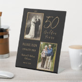 50. Jubiläum Gast Book Table Display Sign Sockelschild (In SItu)