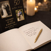 50. Jubiläum Gästebuch - Elegant Black and Go