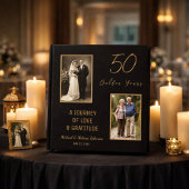 50. Jubiläum Gästebuch - Elegant Black and Go