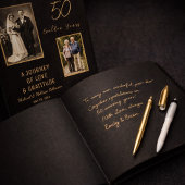 50. Jubiläum Gästebuch - Elegant Black and Go