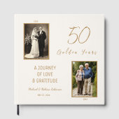 50. Jubiläum Gästebuch - Ivory & Gold (Vorderseite)