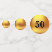 50 Jubiläum/Geburtstag Gold Black Table Confetti Konfetti (Vorderseiten)