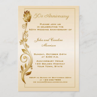 50. Jubiläum gequält blühen Einladung