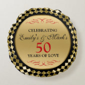 50. Jubiläum - Gold Diamonds Rundes Kissen (Vorderseite)