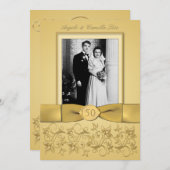 50. Jubiläum Gold-Einladung Einladung (Vorne/Hinten)