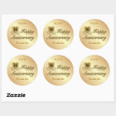 50. Jubiläum - Gold Runder Aufkleber (Blatt)