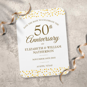 50. Jubiläum Golden Hearts Save-the-Date Magnet