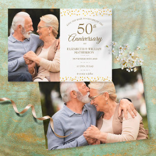 50. Jubiläum Goldene Herzen 2 Fotos Save the Date Ankündigung