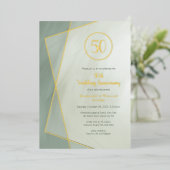 50. Jubiläum graue Jade mit Gold Folieneinladung (Stehend vorne)