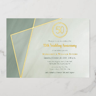 50. Jubiläum Graujade mit Gold Folieneinladung